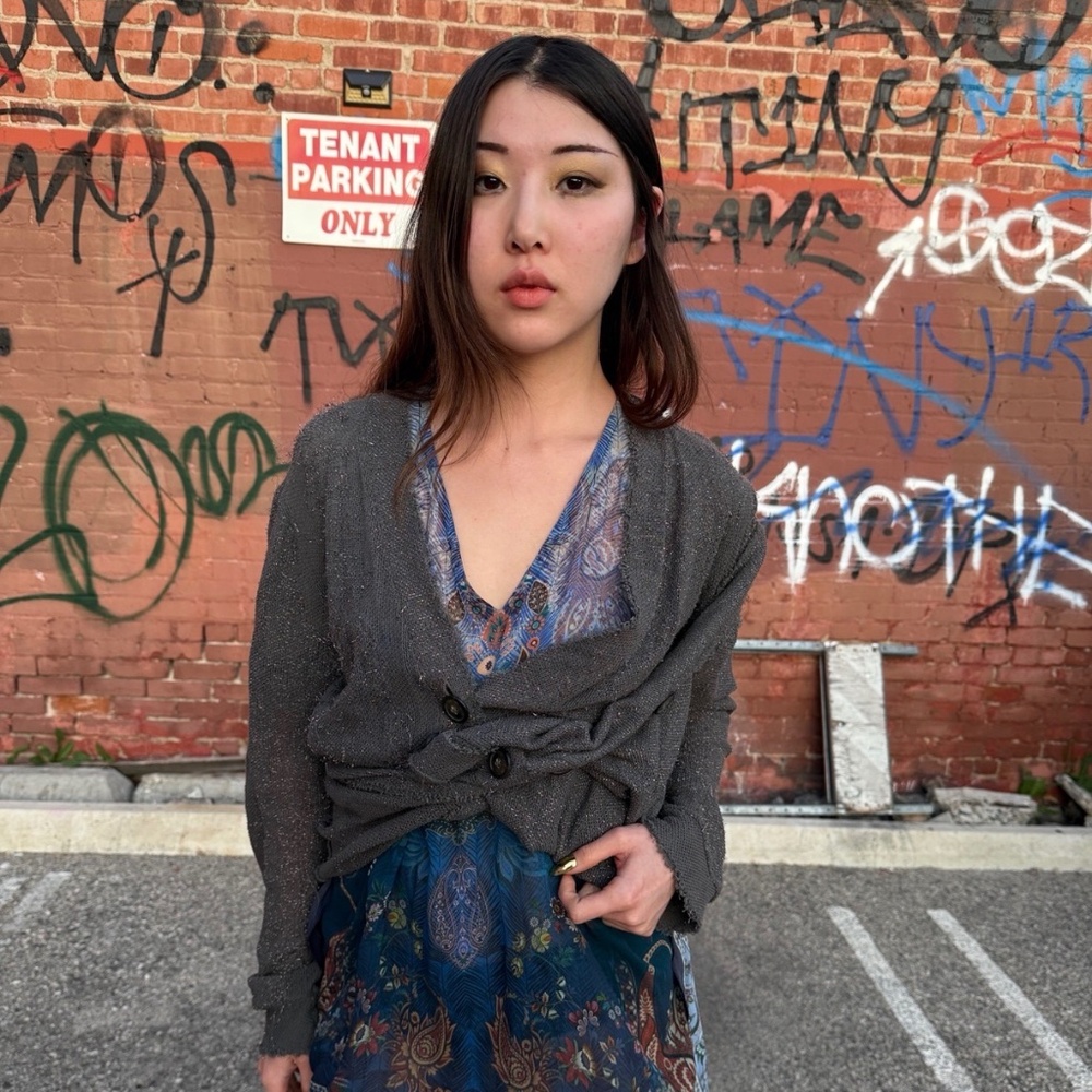 1/1 Sample Anglomani 2-way Cardigan w/ Silver Loose Thread